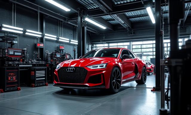 Professionele tuning werkplaats interieur met moderne apparatuur