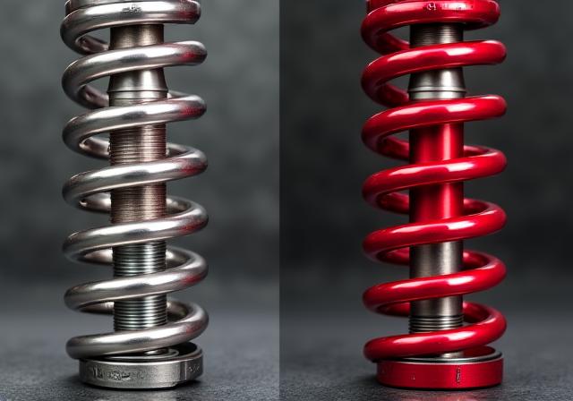 Vergelijking van standaard vering versus een high-performance schroefset